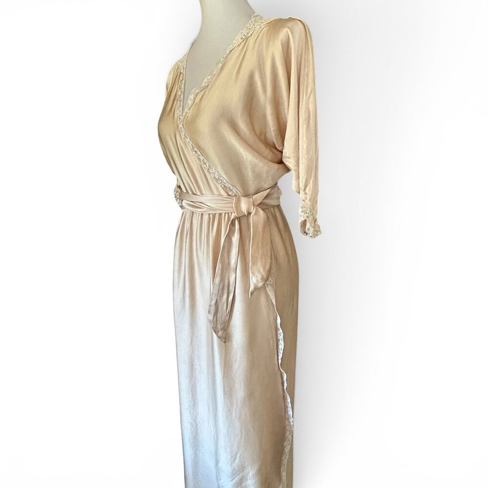 Vintage Jonquil 100% Silk Dressing Gown 1930s Style